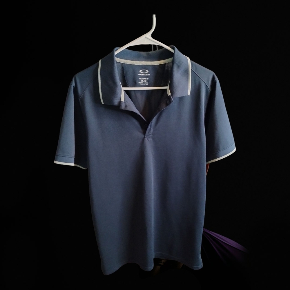 Oakley Navy Polo Shirt with White Trim